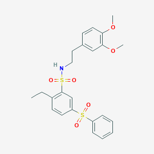 B136064 5-(benzenesulfonyl)-N-[2-(3,4-dimethoxyphenyl)ethyl]-2-ethylbenzenesulfonamide CAS No. 915754-05-1