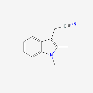 molecular formula C12H12N2 B13606416 2-(1,2-dimethyl-1H-indol-3-yl)acetonitrile 