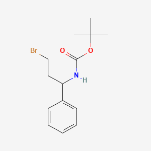 molecular formula C14H20BrNO2 B13606432 tert-Butyl (3-bromo-1-phenylpropyl)carbamate 