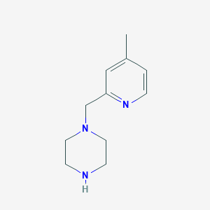 molecular formula C11H17N3 B13606448 1-[(4-Methylpyridin-2-yl)methyl]piperazine 