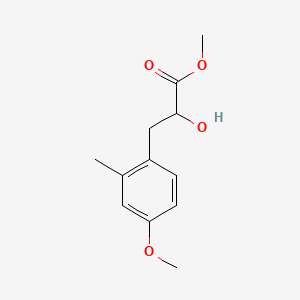 molecular formula C12H16O4 B13606464 Methyl 2-hydroxy-3-(4-methoxy-2-methylphenyl)propanoate 