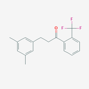molecular formula C18H17F3O B1360648 3-(3,5-Dimethylphenyl)-2'-trifluoromethylpropiophenone CAS No. 898780-84-2