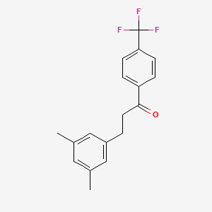 molecular formula C18H17F3O B1360649 3-(3,5-Dimethylphenyl)-4'-trifluoromethylpropiophenone CAS No. 898780-88-6