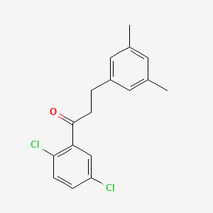 molecular formula C17H16Cl2O B1360651 2',5'-Dichloro-3-(3,5-dimethylphenyl)propiophenone CAS No. 898781-02-7