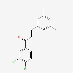 molecular formula C17H16Cl2O B1360652 3',4'-二氯-3-(3,5-二甲基苯基)丙酮 CAS No. 898781-04-9