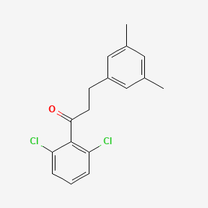 molecular formula C17H16Cl2O B1360654 2',6'-Dichloro-3-(3,5-dimethylphenyl)propiophenone CAS No. 898781-22-1