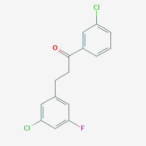 molecular formula C15H11Cl2FO B1360655 3'-Chloro-3-(3-chloro-5-fluorophenyl)propiophenone CAS No. 898750-52-2