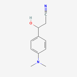 molecular formula C11H14N2O B13606573 3-(4-(Dimethylamino)phenyl)-3-hydroxypropanenitrile 