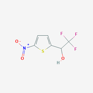 molecular formula C6H4F3NO3S B13606588 2,2,2-Trifluoro-1-(5-nitrothiophen-2-yl)ethan-1-ol 