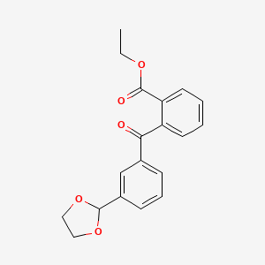 B1360662 2-Carboethoxy-3'-(1,3-dioxolan-2-YL)benzophenone CAS No. 898779-00-5