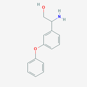 molecular formula C14H15NO2 B13606621 2-Amino-2-(3-phenoxyphenyl)ethan-1-ol 