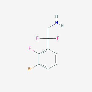 molecular formula C8H7BrF3N B13606643 2-(3-Bromo-2-fluorophenyl)-2,2-difluoroethan-1-amine 