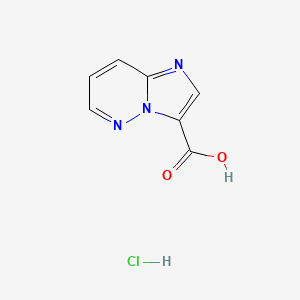 molecular formula C7H6ClN3O2 B13606667 Imidazo[1,2-b]pyridazine-3-carboxylicacidhydrochloride 