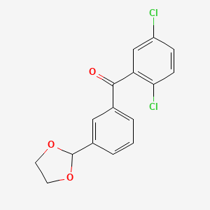 molecular formula C16H12Cl2O3 B1360667 2,5-二氯-3'-(1,3-二氧戊环-2-基)苯甲酮 CAS No. 898759-55-2