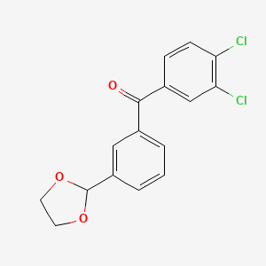 B1360668 3,4-Dichloro-3'-(1,3-dioxolan-2-YL)benzophenone CAS No. 898759-58-5