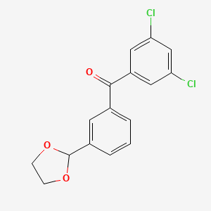 molecular formula C16H12Cl2O3 B1360669 3,5-Dichloro-3'-(1,3-dioxolan-2-YL)benzophenone CAS No. 898759-61-0