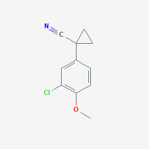 molecular formula C11H10ClNO B13606697 1-(3-Chloro-4-methoxyphenyl)cyclopropane-1-carbonitrile 