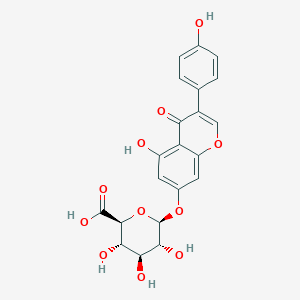 molecular formula C21H18O11 B136067 染料木黄素 7-O-葡萄糖醛酸苷 CAS No. 38482-81-4