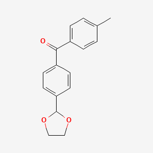 molecular formula C17H16O3 B1360670 4-(1,3-二氧戊环-2-基)-4'-甲基二苯甲酮 CAS No. 898759-84-7