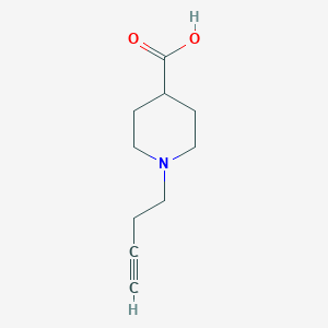 molecular formula C10H15NO2 B13606718 1-(But-3-yn-1-yl)piperidine-4-carboxylic acid 