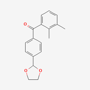 molecular formula C18H18O3 B1360672 2,3-二甲基-4'-(1,3-二氧戊环-2-基)苯甲酮 CAS No. 898760-16-2
