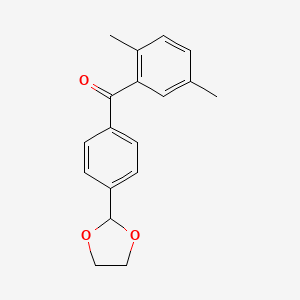 molecular formula C18H18O3 B1360673 2,5-二甲基-4'-(1,3-二氧戊环-2-基)二苯甲酮 CAS No. 898760-22-0