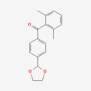 molecular formula C18H18O3 B1360674 2,6-二甲基-4'-(1,3-二氧戊环-2-基)二苯甲酮 CAS No. 898760-25-3
