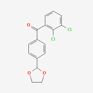 molecular formula C16H12Cl2O3 B1360676 2,3-二氯-4'-(1,3-二氧戊环-2-基)二苯甲酮 CAS No. 898760-66-2