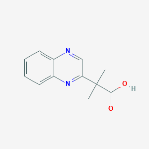 molecular formula C12H12N2O2 B13606785 alpha,alpha-Dimethyl-2-quinoxalineacetic acid CAS No. 1057395-85-3