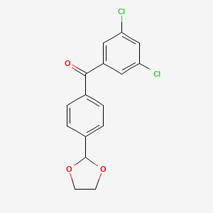 molecular formula C16H12Cl2O3 B1360680 3,5-二氯-4'-(1,3-二氧杂环-2-基)苯甲酮 CAS No. 898760-74-2
