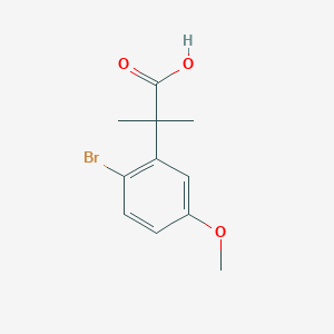 molecular formula C11H13BrO3 B13606932 2-(2-Bromo-5-methoxyphenyl)-2-methylpropanoic acid 