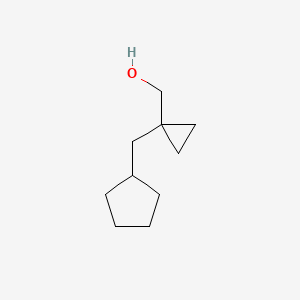 molecular formula C10H18O B13606947 (1-(Cyclopentylmethyl)cyclopropyl)methanol 