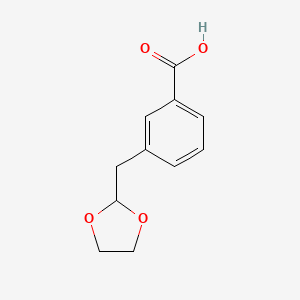 molecular formula C11H12O4 B1360695 3-(1,3-Dioxolan-2-ylmethyl)benzoic acid CAS No. 898767-05-0