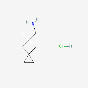 molecular formula C8H16ClN B13606952 1-{5-Methylspiro[2.3]hexan-5-yl}methanaminehydrochloride 