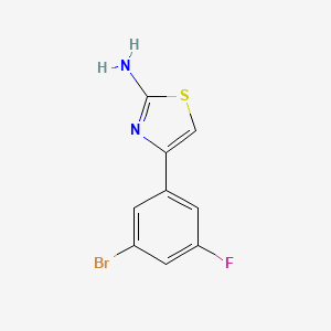 molecular formula C9H6BrFN2S B13606963 4-(3-Bromo-5-fluorophenyl)thiazol-2-amine 