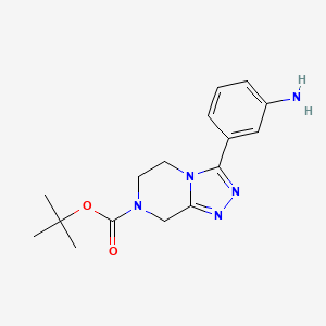 tert-butyl3-(3-aminophenyl)-5H,6H,7H,8H-[1,2,4]triazolo[4,3-a]pyrazine-7-carboxylate