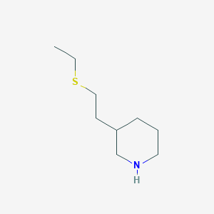 molecular formula C9H19NS B13607072 3-(2-(Ethylthio)ethyl)piperidine 