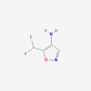 molecular formula C4H4F2N2O B13607075 5-(Difluoromethyl)isoxazol-4-amine 