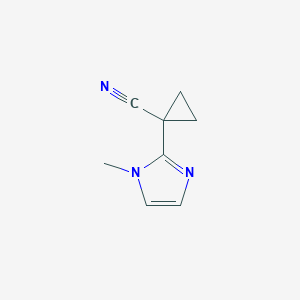 molecular formula C8H9N3 B13607127 1-(1-Methyl-1h-imidazol-2-yl)cyclopropane-1-carbonitrile 