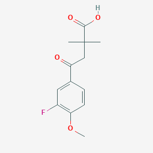 molecular formula C13H15FO4 B1360713 2,2-Dimethyl-4-(3-fluoro-4-methoxyphenyl)-4-oxobutyric acid CAS No. 951888-91-8