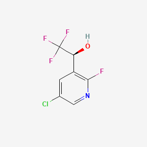 molecular formula C7H4ClF4NO B13607131 (1S)-1-(5-chloro-2-fluoropyridin-3-yl)-2,2,2-trifluoroethan-1-ol 