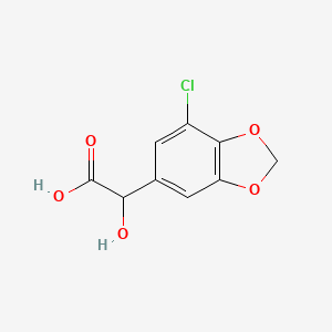 molecular formula C9H7ClO5 B13607163 2-(7-Chlorobenzo[d][1,3]dioxol-5-yl)-2-hydroxyacetic acid 