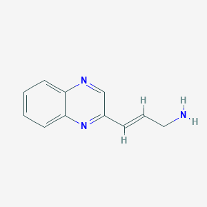 molecular formula C11H11N3 B13607203 3-(Quinoxalin-2-yl)prop-2-en-1-amine 