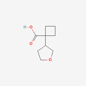 molecular formula C9H14O3 B13607216 1-(Tetrahydrofuran-3-yl)cyclobutane-1-carboxylic acid 