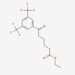 molecular formula C16H16F6O3 B1360745 6-(3,5-二三氟甲基苯基)-6-氧代己酸乙酯 CAS No. 898792-97-7