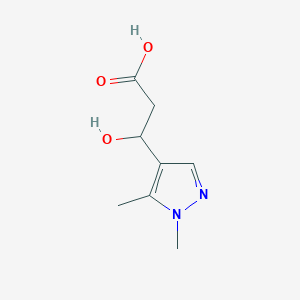 3-(1,5-Dimethyl-1h-pyrazol-4-yl)-3-hydroxypropanoic acid