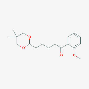 molecular formula C18H26O4 B1360769 5-(5,5-Dimethyl-1,3-dioxan-2-YL)-2'-methoxyvalerophenone CAS No. 898786-48-6