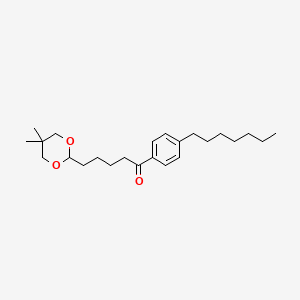 molecular formula C24H38O3 B1360774 5-(5,5-Dimethyl-1,3-dioxan-2-YL)-4'-heptylvalerophenone CAS No. 898755-54-9