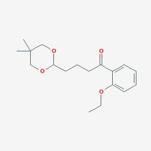 molecular formula C18H26O4 B1360776 4-(5,5-Dimethyl-1,3-dioxan-2-YL)-2'-ethoxybutyrophenone CAS No. 898755-75-4