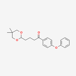 molecular formula C22H26O4 B1360779 4-(5,5-Dimethyl-1,3-dioxan-2-YL)-4'-phenoxybutyrophenone CAS No. 898755-86-7